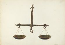 Balance Scales, c. 1939. Creator: Ruth Buker