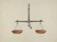 Balance Scales, c. 1940. Creator: William Kieckhofel