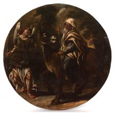 Balaam and his donkey stopped by the angel of the Lord. Creator: Unknown