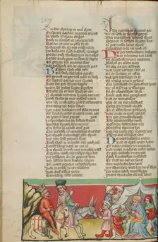 Balaam Blessing the People of Israel; Weltchronik, about 1400-1410. Creator: Unknown