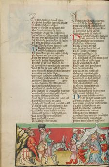 Balaam Blessing the People of Israel; Weltchronik, about 1400-1410. Creator: Unknown