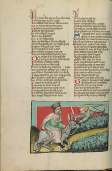 Balaam's Ass; Weltchronik, about 1400-1410. Creator: Unknown