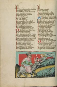 Balaam's Ass; Weltchronik, about 1400-1410. Creator: Unknown