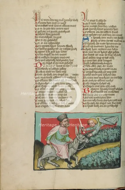Balaam's Ass; Weltchronik, about 1400-1410. Creator: Unknown.