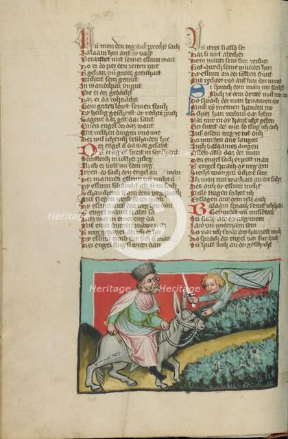 Balaam's Ass; Weltchronik, about 1400-1410. Creator: Unknown.