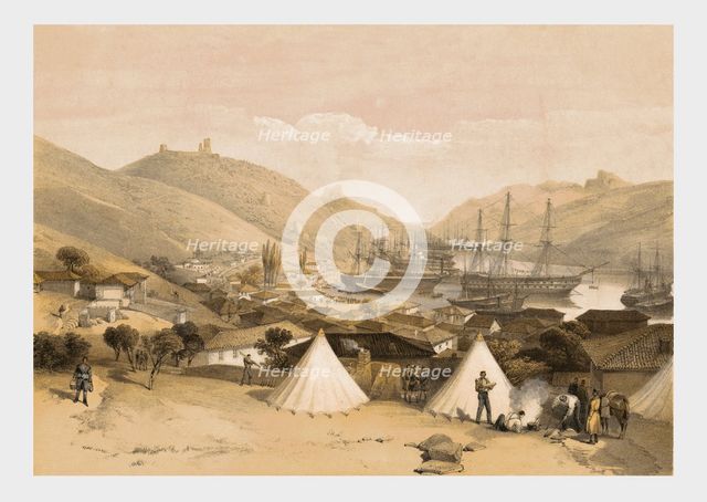 'Balaklava, looking towards the sea', 1855. Creator: W Walton.