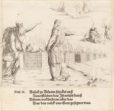 Balak's Sacrifice, and Balaam's Prophecy, 1548. Creator: Augustin Hirschvogel