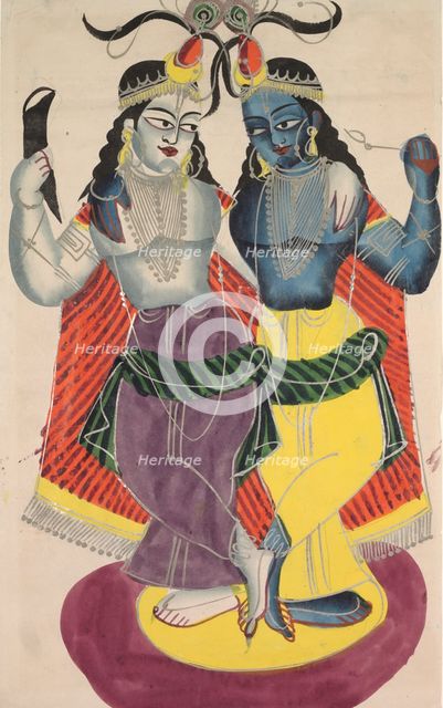 Balarama and Krishna, 1800s. Creator: Unknown.