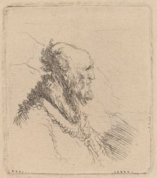Bald Old Man with a Short Beard in Profile, c. 1635. Creator: Rembrandt Harmensz van Rijn