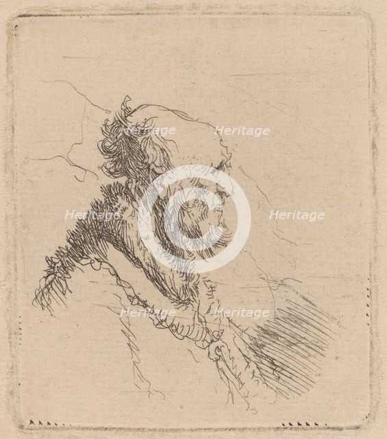 Bald Old Man with a Short Beard in Profile, c. 1635. Creator: Rembrandt Harmensz van Rijn.