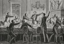 Baldomero Espartero holding a banquet with all his officers and Baron Nordenflicht..., 1879. Creator: Unknown