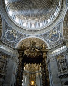 Baldachin of Saint Peter, Saint Peter's Basilica, Vatican City, Rome, Italy,1623 (2000). Creator: Unknown
