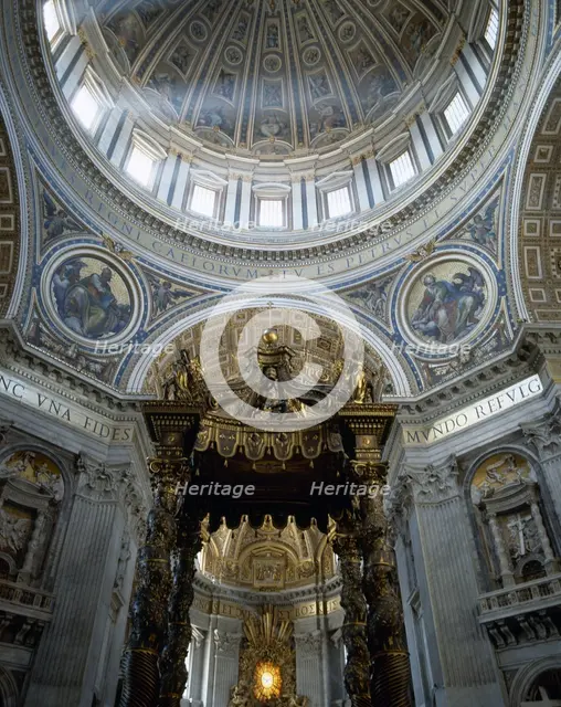 Baldachin of Saint Peter, Saint Peter's Basilica, Vatican City, Rome, Italy,1623 (2000). Creator: Unknown.