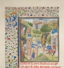 Baldwin of Boulogne entering Edessa in February 1098. Miniature from the Historia by William of Tyre, 1460s. Artist: Anonymous