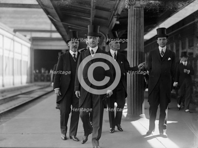 Balfour, Arthur James, M.P, O.M, Head of British Commission To U.S. Awaiting His Arrival..., 1917. Creator: Harris & Ewing.