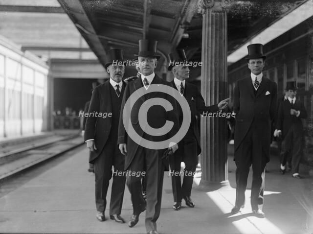 Balfour, Arthur James, M.P, O.M, Head of British Commission To U.S. Awaiting His Arrival..., 1917. Creator: Harris & Ewing.