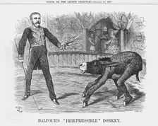 Balfour's "Irrepressible" Donkey 1888. Creator: Joseph Swain