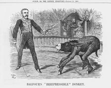 Balfour's "Irrepressible" Donkey 1888. Creator: Joseph Swain