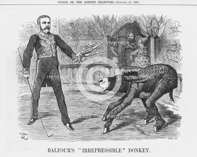 'Balfour's "Irrepressible" Donkey', 1888. Creator: Joseph Swain.