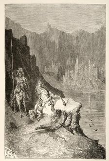 Balin Slays Sir Lanceor, from Stories of the Days of King Arthur by Charles Henry Hanson, pub. 1898
