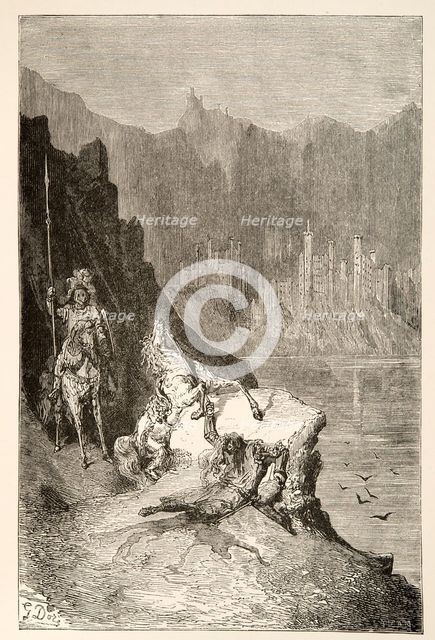 Balin Slays Sir Lanceor, from Stories of the Days of King Arthur by Charles Henry Hanson, pub. 1898 
