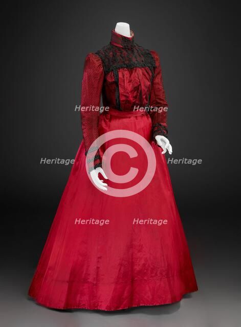 Ball Gown (Bodice, Skirt), 1890s. Creator: Unknown.