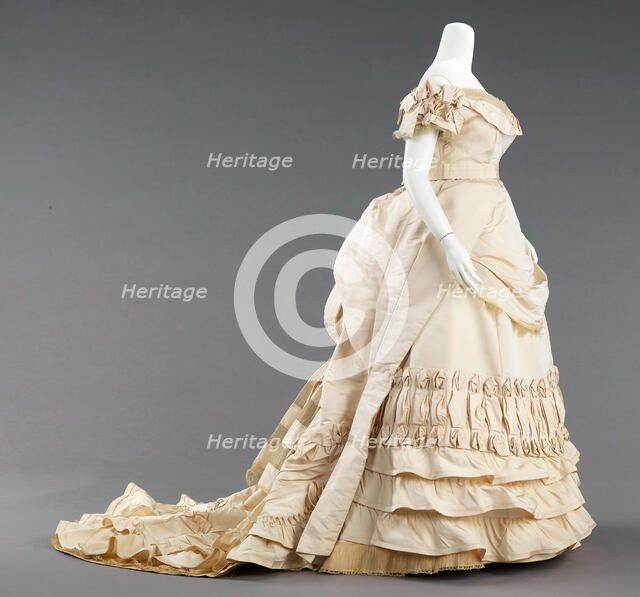 Ball gown, probably French, ca. 1872. Creator: House of Worth.