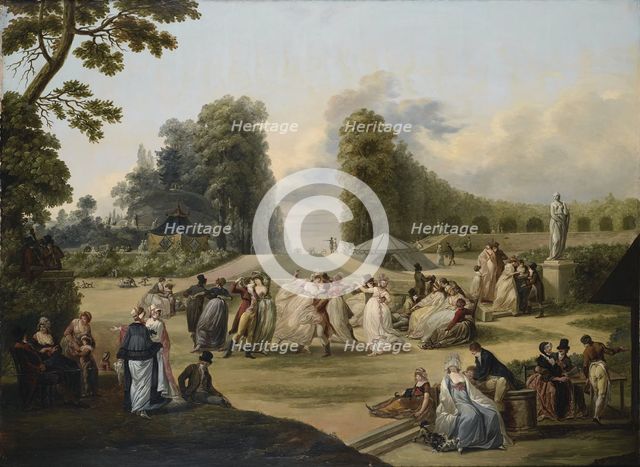 Ball in the Tivoli Gardens, Paris, 1799. Artist: Watteau, François-Louis-Joseph (1758-1823)