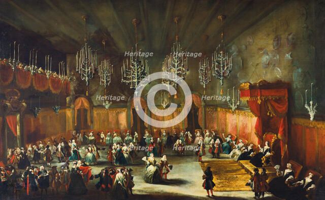 Ball in honor of Anna Maria Luisa de' Medici, Electress of the Palatinate, ca. 1718-1719. Creator: Stom, Antonio (1688-1734).