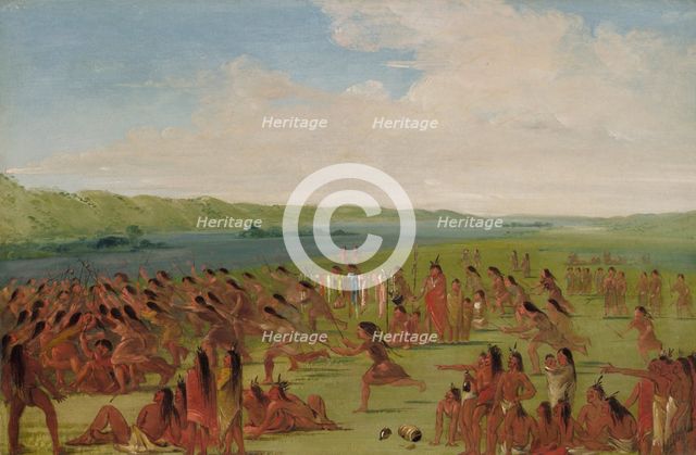 Ball-play of the Women, Prairie du Chien, 1835-1836. Creator: George Catlin.