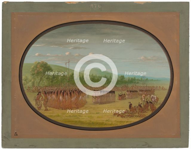 Ball-Play Dance - Choctaw, 1861/1869. Creator: George Catlin.