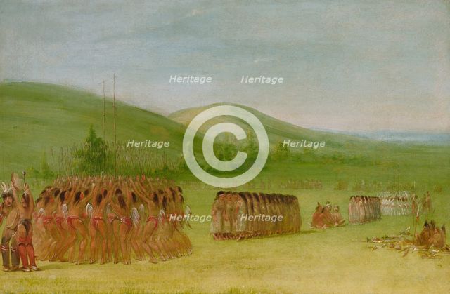 Ball-play Dance, Choctaw, 1834-1835. Creator: George Catlin.