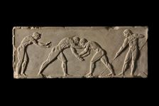 Ball-player base, front side. Part of ball-player base of Endoios. From Athens, c 510 BC. Artist: Endoeus