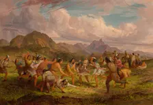 Ball Playing among the Sioux Indians, 1851. Creator: Seth Eastman