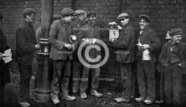 Balloting for the coal strike, Wheatsheaf Colliery, Pendlebury, January 1912, (c1920). Artist: Topical Press Agency