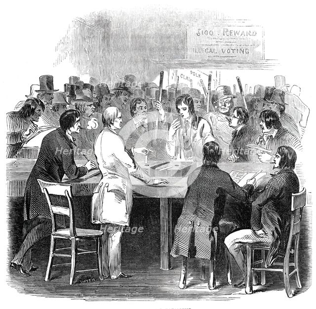 Balloting for president, 1844. Creator: Smyth.