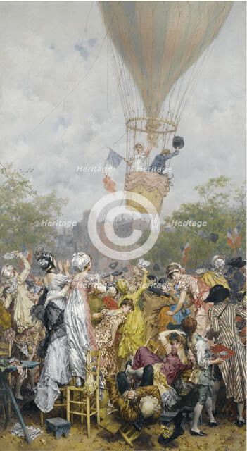 Balloon Ascent. Artist: Kaemmerer, Frederik Hendrik (1839-1902)