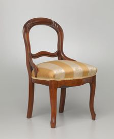 Balloon-back side chair from the home of Robert Smalls, 1875. Creator: Unknown