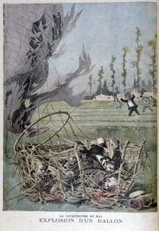 Balloon explosion in Hal, Belgium, 1895. Artist: Henri Meyer
