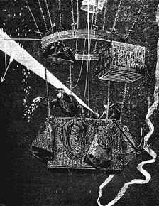 Balloon leaving from Gare du Nord, Paris, Franco-Prussian War, 1870