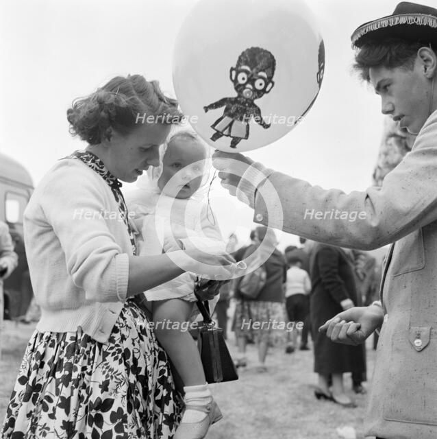 Balloon seller, East Sussex, 1959. Artist: John Gay