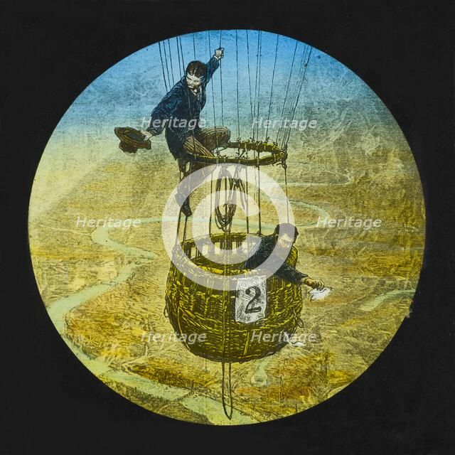 Ballooning scene, 1882-1892. Artist: Unknown.