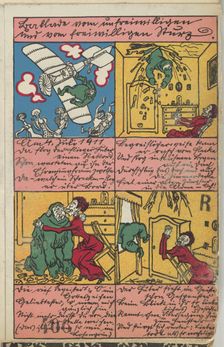 Ballad of the Involuntary and Voluntary Fall (Ballade vom unfreiwilligen und vom freiwilli..., 1911. Creator: Moritz Jung