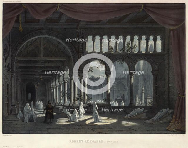 Ballet of the Nuns in the Opera "Robert Le Diable" by Giacomo Meyerbeer, 1831. Creator: Cicéri, Eugène (1813-1890).