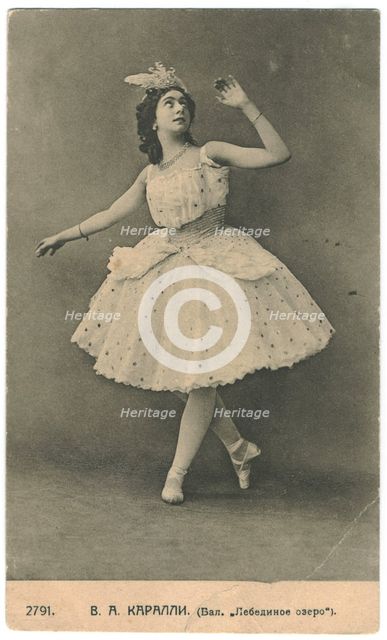 Ballet dancer Vera Karalli in the Ballet Swan Lake, c. 1910.