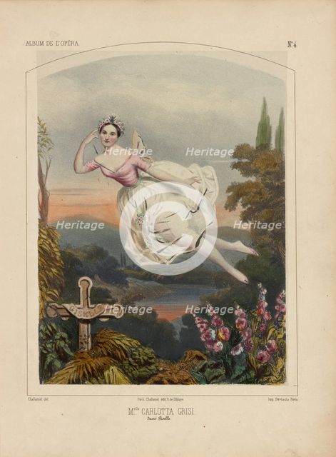 Ballet dancer Carlotta Grisi (1819-1899) as first Giselle, 1844.