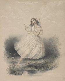 Ballet dancer Carlotta Grisi (1819-1899) in La Sylphide, 1844