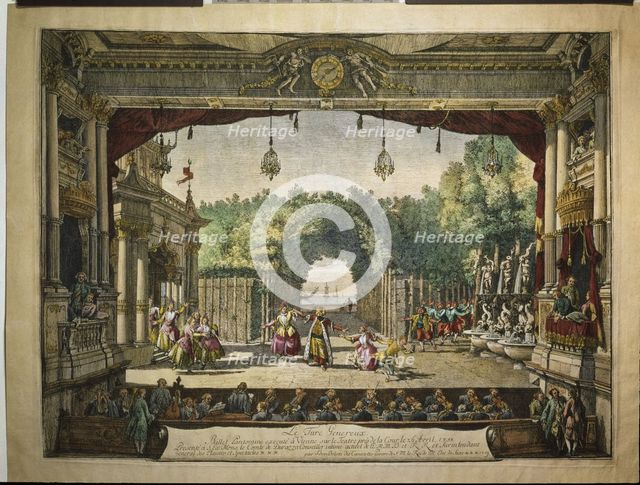 Ballet Le Turc Généreux in the Vienna Burgtheater, 1758. Artist: Bellotto, Bernardo (1720-1780)