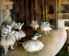 Ballet Rehearsal on Stage 1874. Artist: Edgar Degas