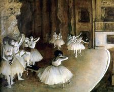 Ballet Rehearsal on Stage 1874. Artist: Edgar Degas